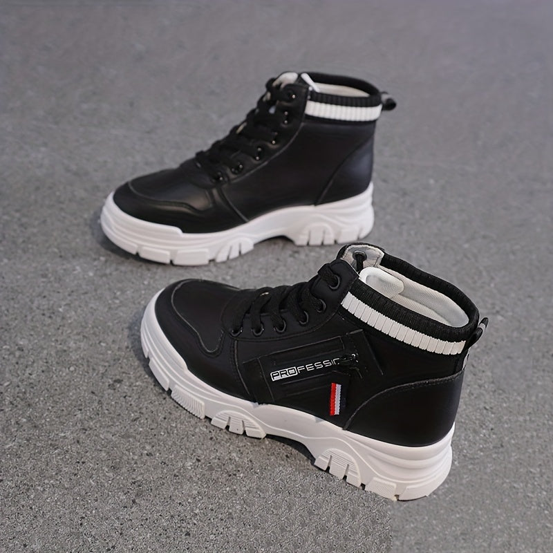 Women's Non-slip Thick Bottom Skate Shoes Medium Top Casual Shoes
