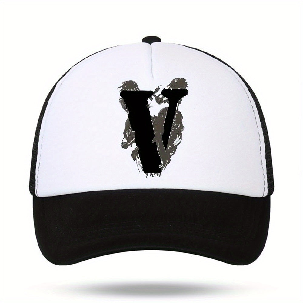 Unisex Sunshade Breathable Baseball Cap with V Embroidery