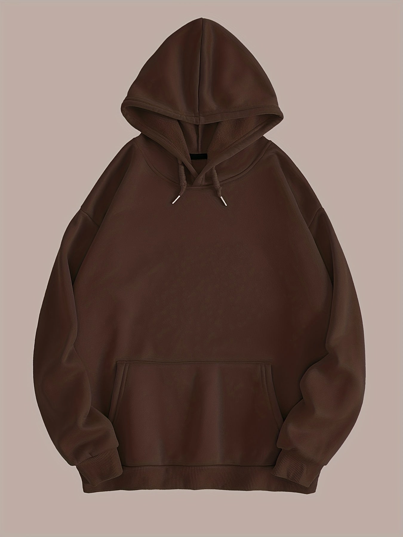 Solid Hoodie With Pocket Long Sleeve Casual Sweatshirt Women's Clothing