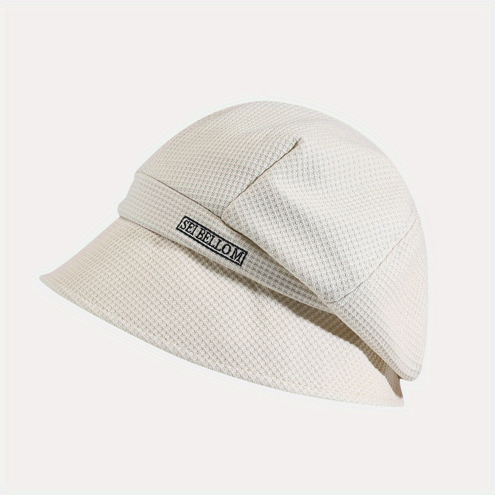 Letter Embroidery Bucket Hat Vintage Beret Lightweight Fisherman Cap