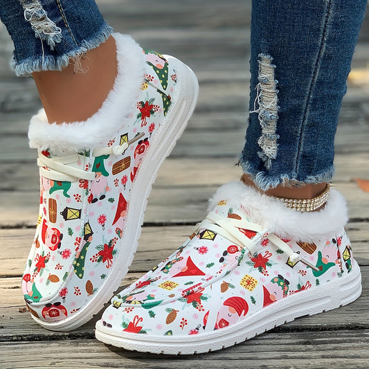 Women's Christmas Tree Snow Boots - Warm & Comfortable