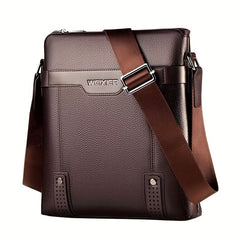 Men's Business PU Leather Crossbody Bag Large Capacity Messenger Bag
