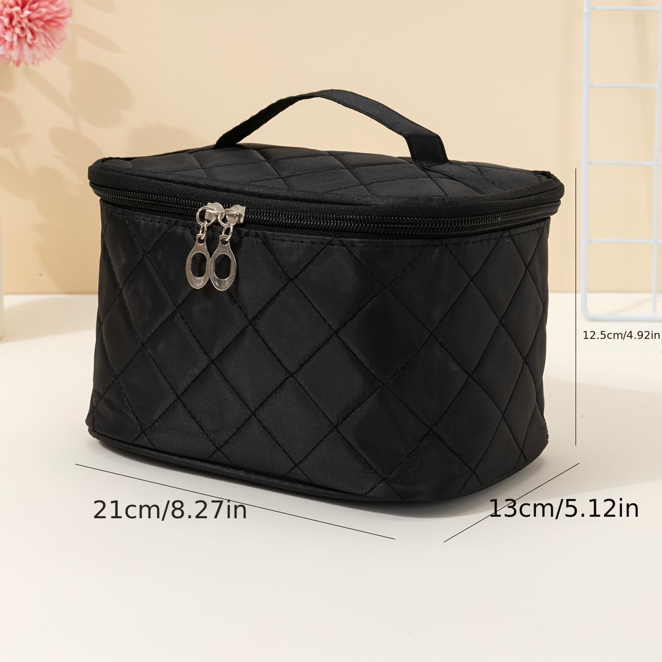 Travel Cosmetic Bag With Handle And Zipper Makeup Organizer Case