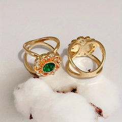 Sun Flower Silk Scarf Buckle with Artificial Diamond