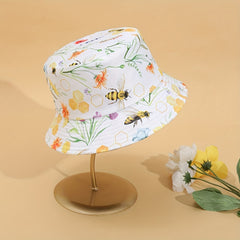 Double sided Honeycomb Print Casual Bucket Hat Unisex