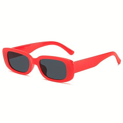 Rectangle Frame Sunglasses Mod Minimalist Glasses UV400