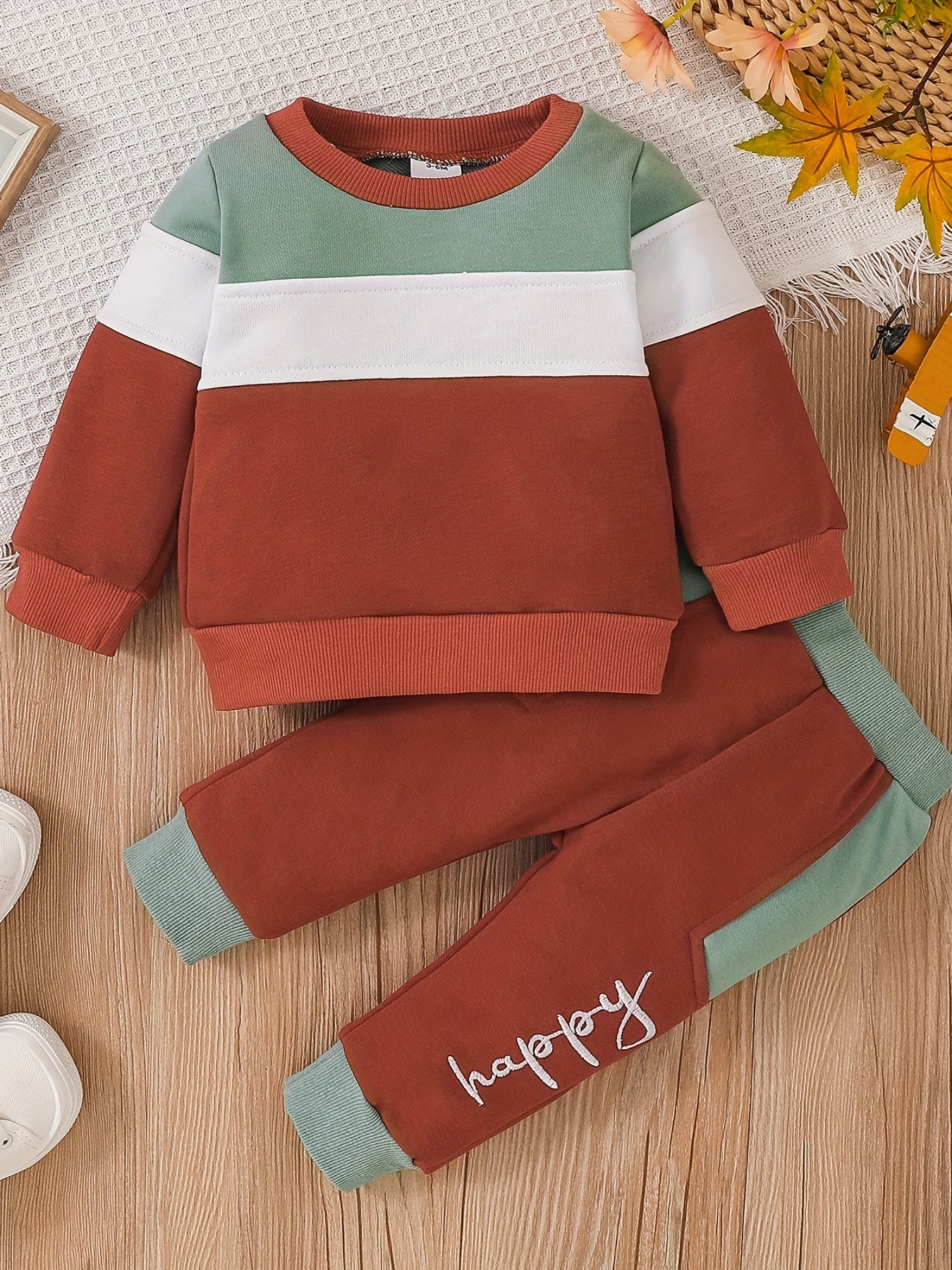 Baby Boy Casual 2pcs Outfits Winter Fall Sweatshirt Pants Set