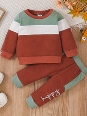 Baby Boy Casual 2pcs Outfits Winter Fall Sweatshirt Pants Set