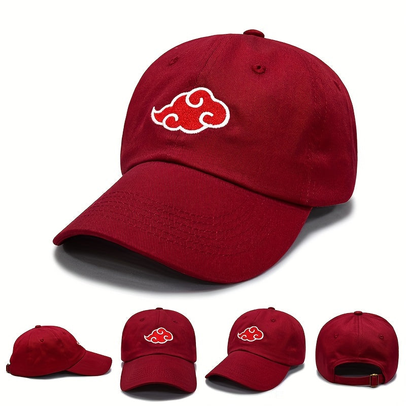 Anime Cloud Embroidered Baseball Cap Unisex Dad Hat Adjustable Sports Hat