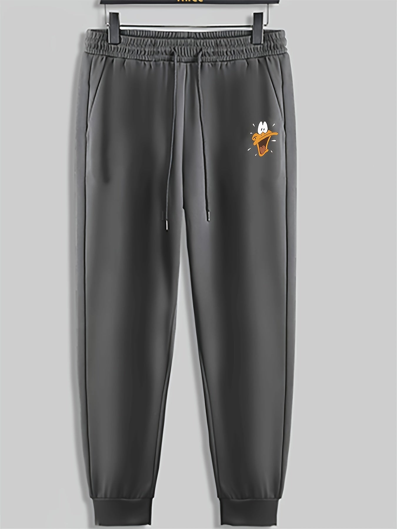 Duck Mouth Print Men's Drawstring Sweatpants Loose Casual Trousers
