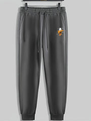 Duck Mouth Print Men's Drawstring Sweatpants Loose Casual Trousers