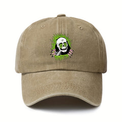 Skull Print Vintage Baseball Cap Adjustable Trucker Cap