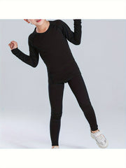 Kids Thermal Activewear Set Long Sleeve Top & Pants for Sports/Skiing