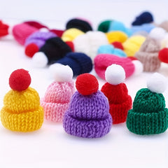 5pcs Mini Knitted Woven Hats Woolen Thread Accessories