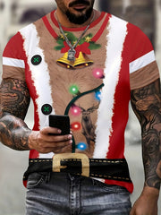 Christmas Graphic Print T shirt Men's Street Style Tee Shirt