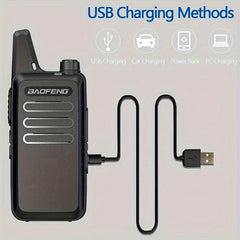 2pcs BF T20 Walkie Talkies USB Charging for Home School Restaurant Outdoor Use