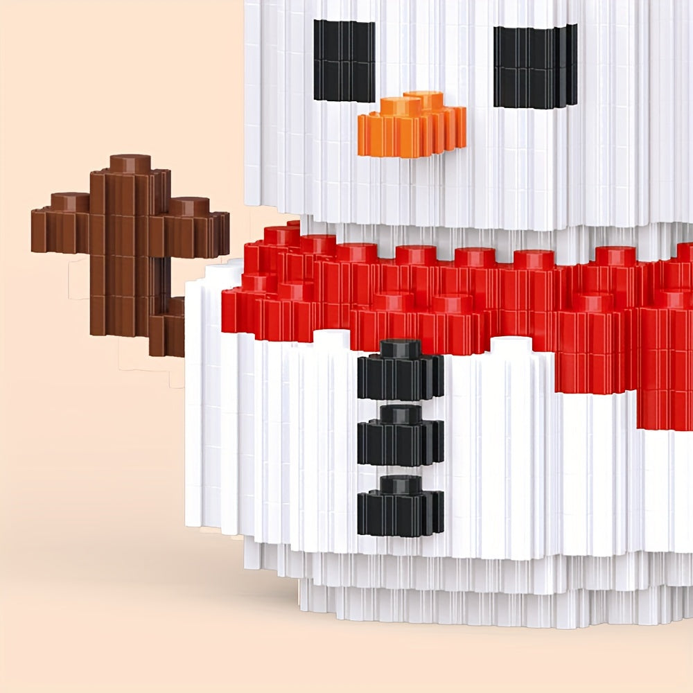 Christmas Snowman Model Assembly Building Blocks Toys Birthday