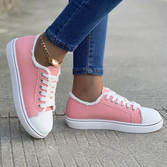 Women's Low Top Canvas Shoes Casual Pink Sneakers