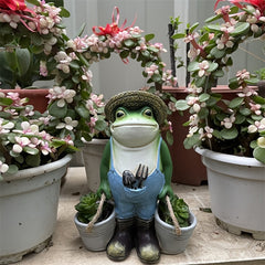 Resin Funny Frogs Garden Statue Frog Yard Decor Outdoor Gardening Decorations
