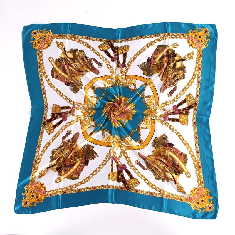 Silk Scarf Thin Large Square Scarf Shawl Neck Head Scarf Print Hair Wrap