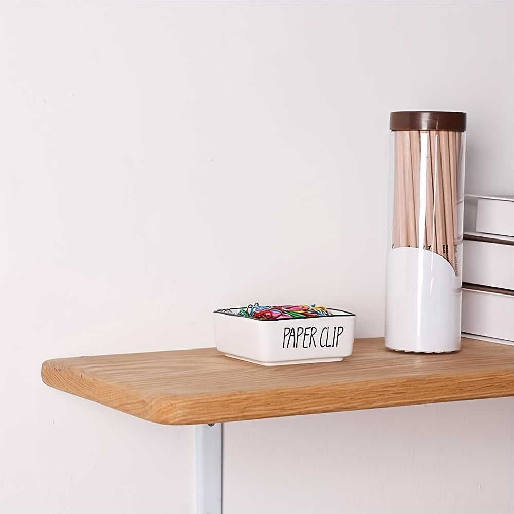 Square Paperclip Holder & Organizer for Desk