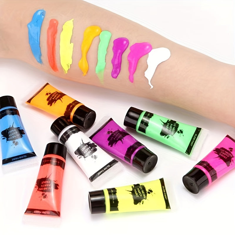 8 Vibrant UV Blacklight Body Paint Colors