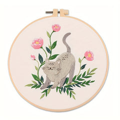Embroidery Starter Kit for Adults - DIY Cats Pattern Cross Stitch