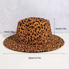 Fashionable Charm Bell Shaped Big Brim Jazz Hat Male Leopard Ring Decoration