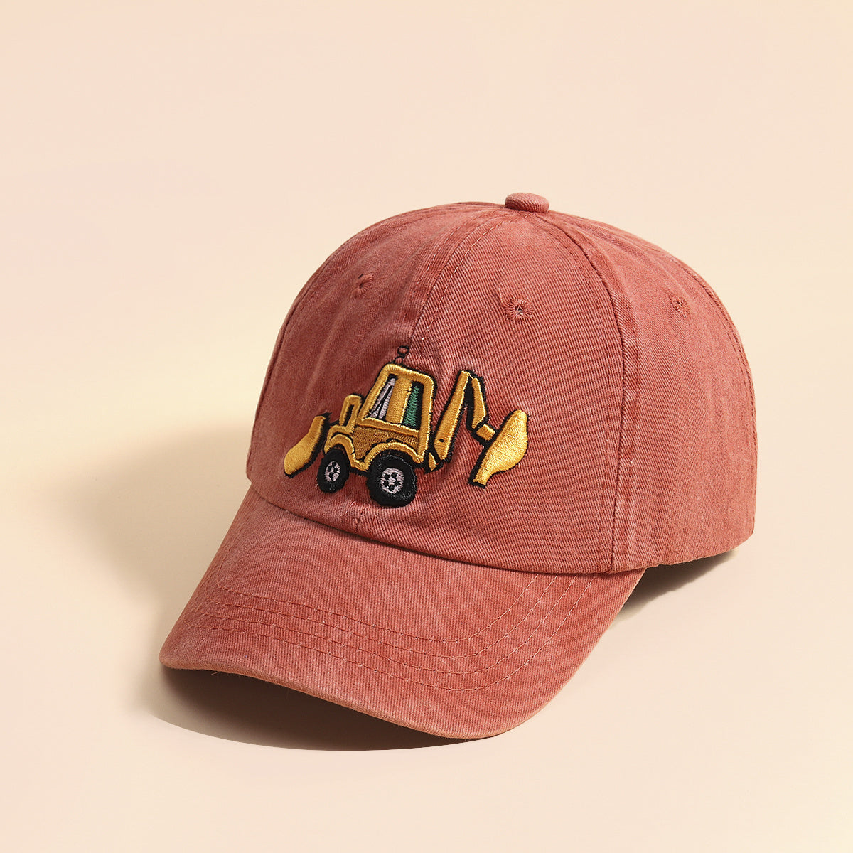 Kids Embroidered Excavator Sun Protection Baseball Cap