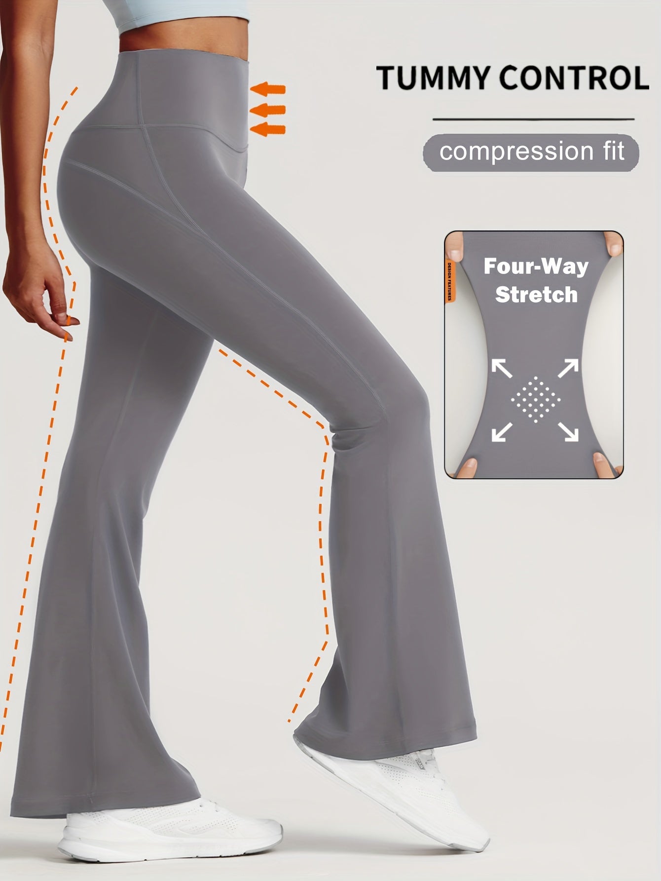 Tummy Control Butt Lifting Flare Pants Quick Drying Sports Boot Cut Pants