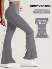 Tummy Control Butt Lifting Flare Pants Quick Drying Sports Boot Cut Pants