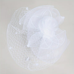 Women Yarn Flower Head Piece Derby Hat Accessories