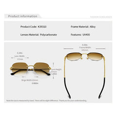Hip Pop Vintage Rimless Gradient Sunglasses