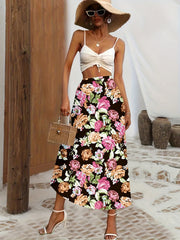 Floral Print High Waist Skirt for Women
