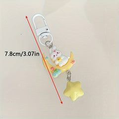 Moon Rabbit Keychain Keyring Women Ladies Cartoon Bag Ornament