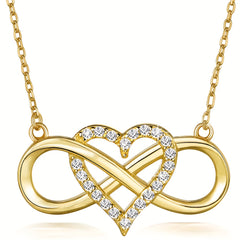 Heart Infinity Ring Pendant Necklace For Women