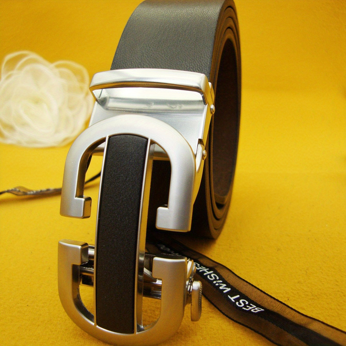 Men's Automatic Buckle Belt PU Leather Business Suit Waist Strap