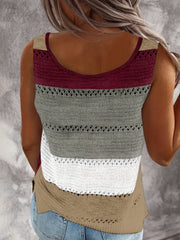 Sleeveless Knitted Tank Top Casual Women's Clothing