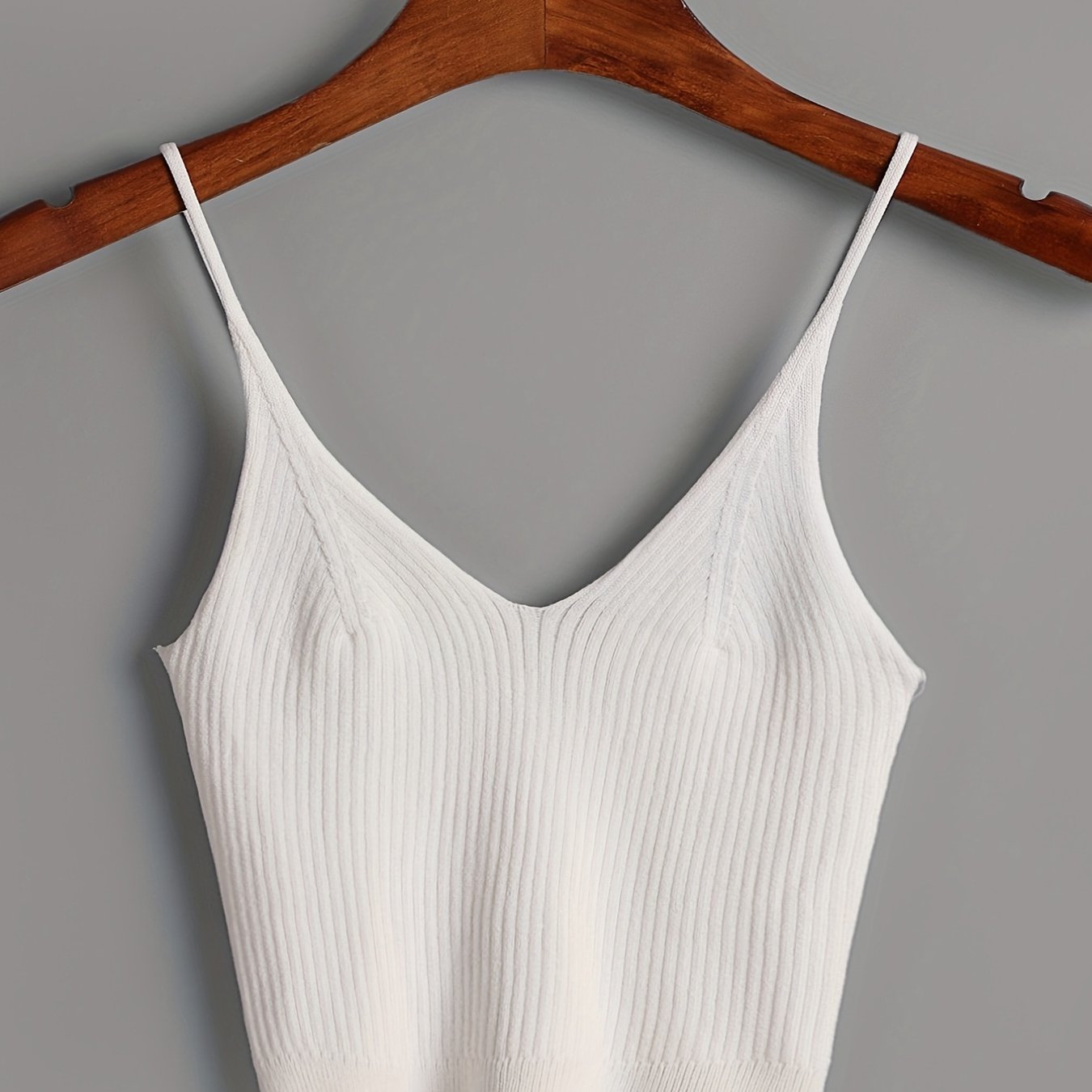 Ribbed Crop Cami Top Backless Slim Spaghetti Strap Crop Top