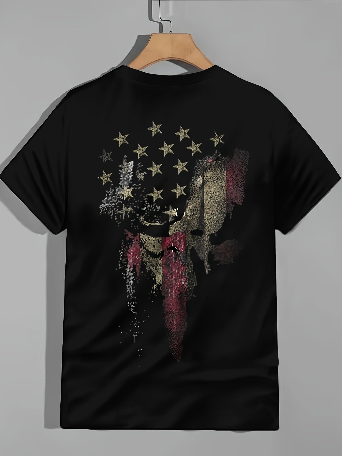 Men's Flag Print Tee Shirt for Summer