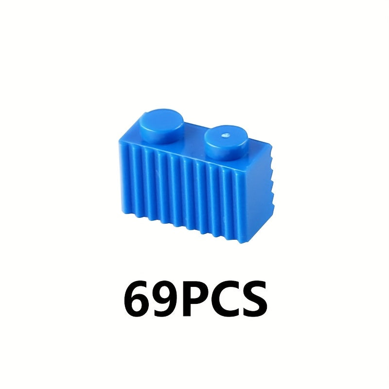 KIDNOAM 69 Small Pellets 1x2 Building Block Toys with Ripple Tiles