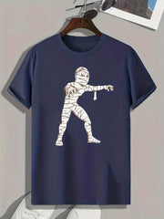 Halloween Mummy Pattern Print Men's Comfy Sports T shirt