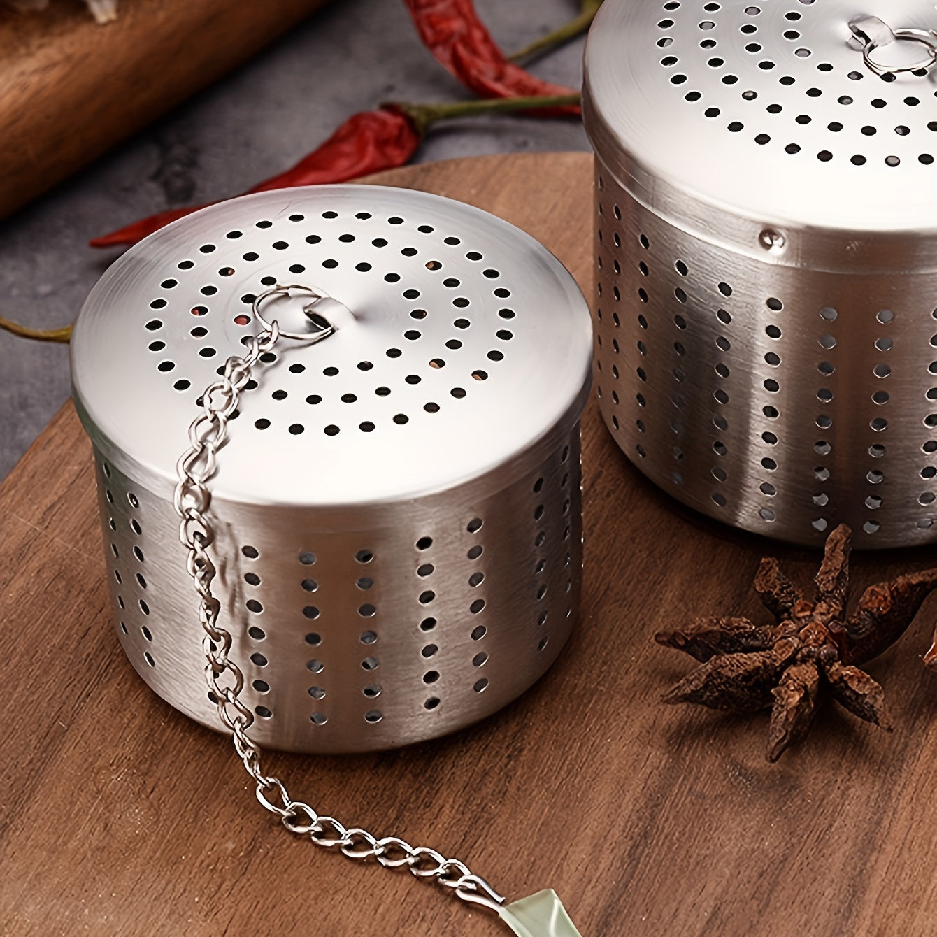 Stainless Steel Tea Strainer Infuser with Fine Mesh and Chain Hook
