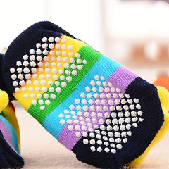 Striped Plush Doll Decor Floor Socks for Baby Boys and Girls