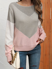 Eyelet Block Sweater for Fall & Winter