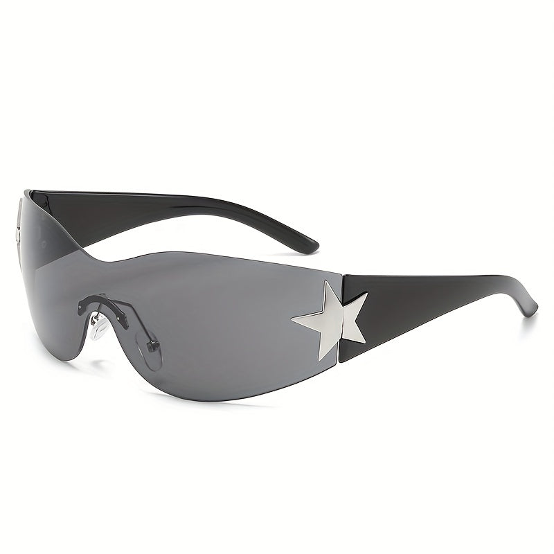 Y2K Rimless Sunglasses Star Gradient UV400