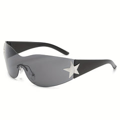 Y2K Rimless Sunglasses Star Gradient UV400