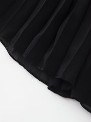 Scallop Trim Waist Pleated Skirt Casual Skirt for Spring & Summer