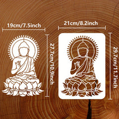 Plastic Drawing Stencil Buddha Craft Template for DIY Painting