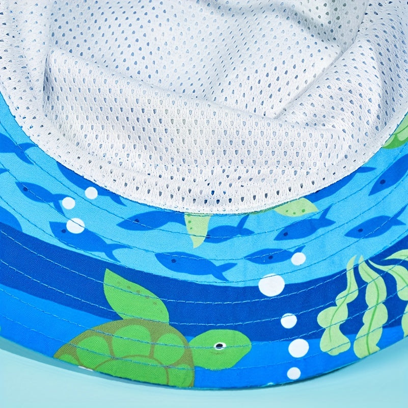 Cartoon Turtle Bucket Hat Quick Drying Waterproof Wide Brim Sun Protection